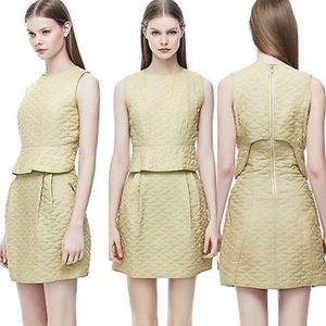 Theyskens’ Theory Pale Quilted Peplum Dress